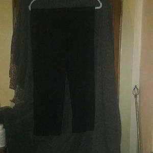 Black polyester /spandax stretch comfy pants